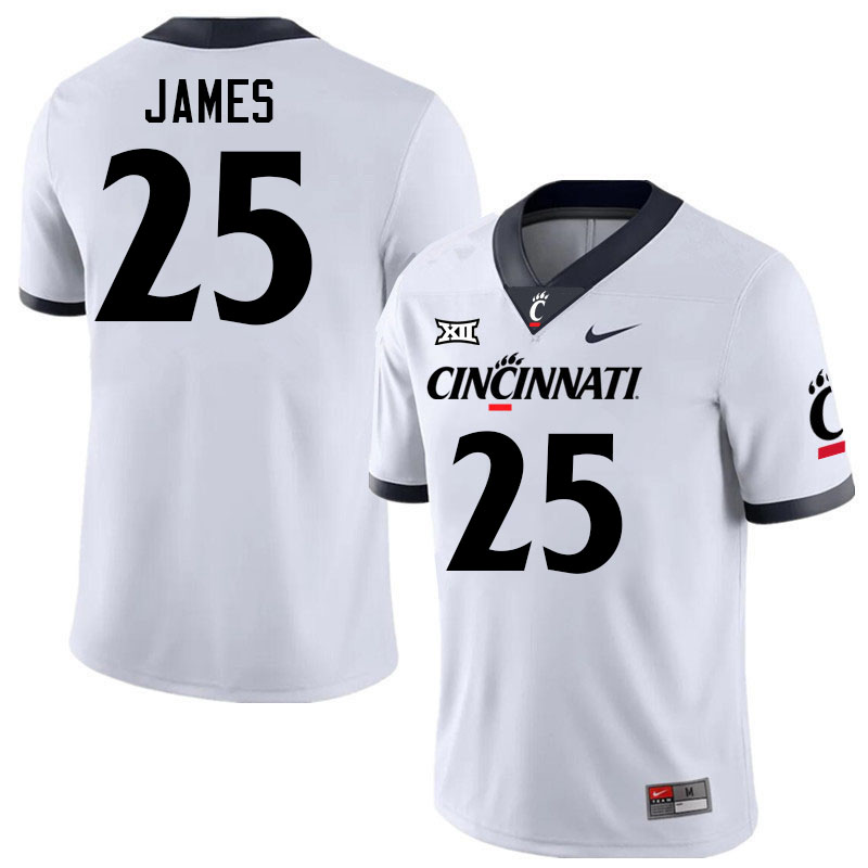 Cincinnati Bearcats #25 Daniel James College Football Jerseys Stitched-White